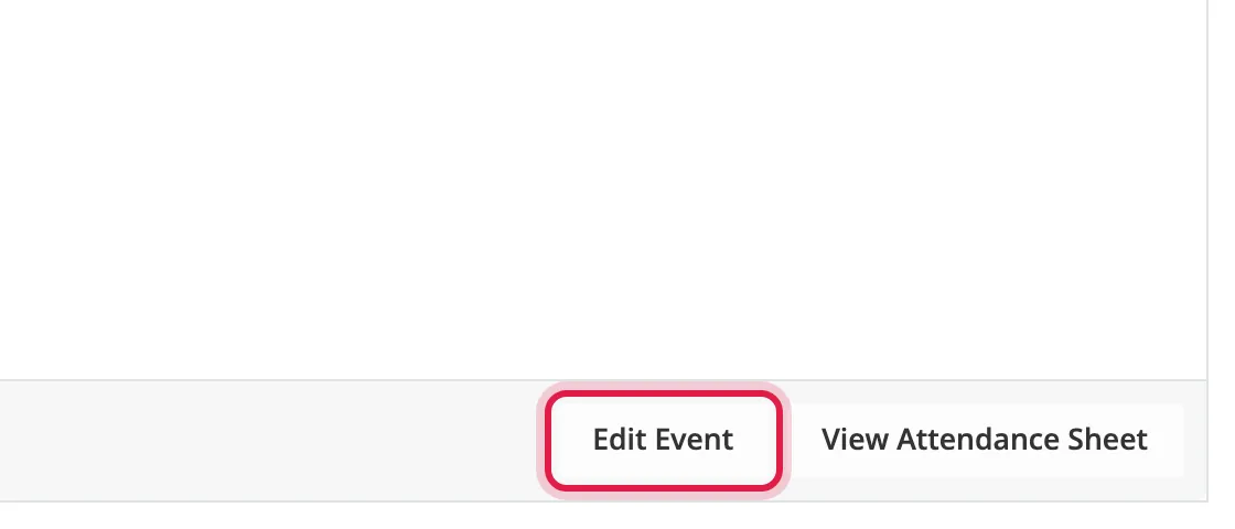 Edit Event circled at the bottom of an event