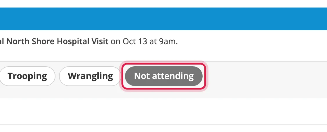 Not attending circled